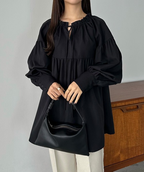 「callautia」 長袖ブラウス LARGE ホワイト レディースの画像2