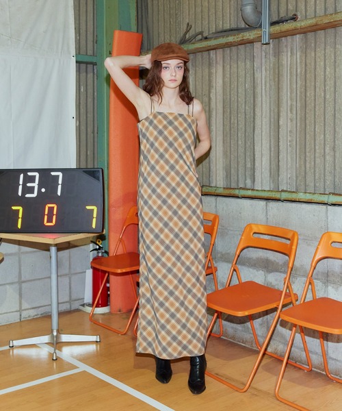 「Mili affinity」 キャミソールワンピース FREE レッド レディース_画像2