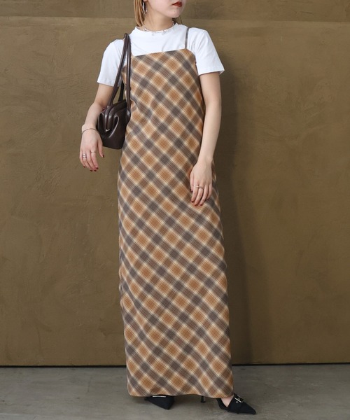 「Mili affinity」 キャミソールワンピース FREE レッド レディース_画像8