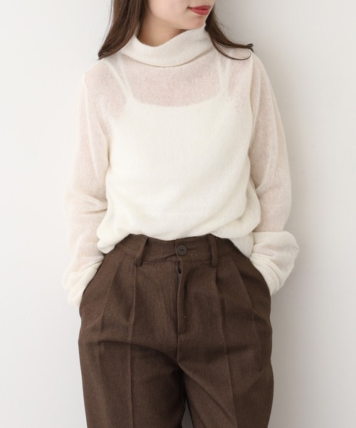 タートルネック ニット セーター BRODIAEA ベビーアルパカボトルネック