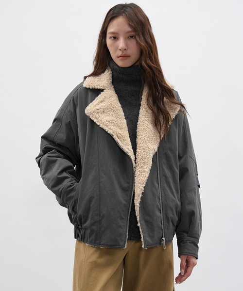 EIGHTHMONTH ブルゾン アウター ボアカラールーズジャケット EM25a119