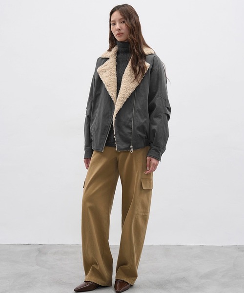 EIGHTHMONTH ブルゾン アウター ボアカラールーズジャケット EM25a119