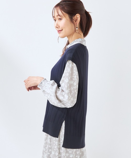 「A/C DESIGN BY ALPHA CUBIC」 ノースリーブトップス LL アイボリー レディース_画像9