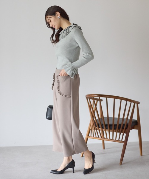 Neige（ネージュ） ニット セーター ダブルフリルリブニット