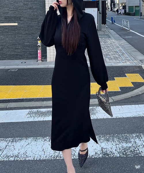 「ROYAL PARTY」 長袖ワンピース FREE ブラック レディース_画像9