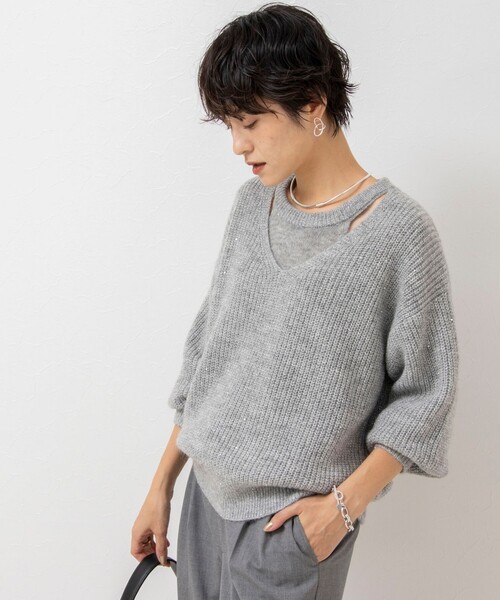 「NOLLEY'S Sophi」 長袖ニット 38 サックスブルー レディース_画像6