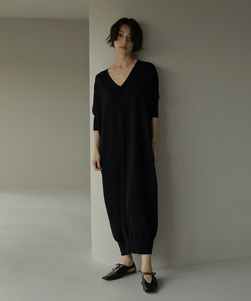 新品✨ETRE TOKYO ニットワンピース　ブラック　ロング丈 ETRE TOKYO（エトレトウキョウ） ニットワンピース FREE ブラック