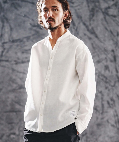 wjk reluxe シャツ ms6364-linen like V neck LS shirts シャツ(WR26S