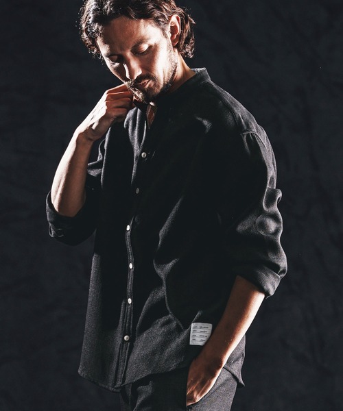 wjk reluxe シャツ ms6364-linen like V neck LS shirts シャツ(WR26S