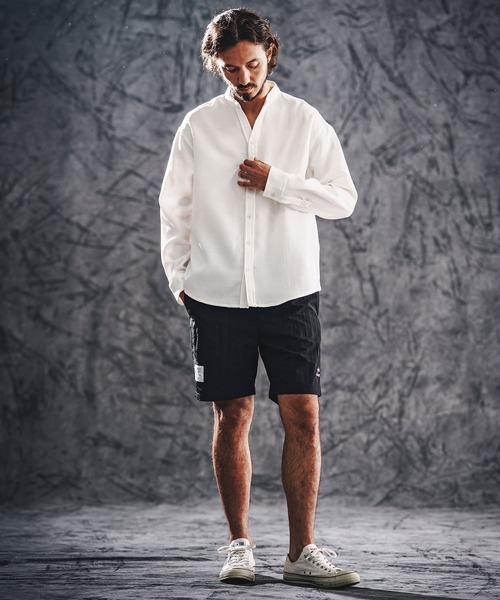 wjk reluxe シャツ ms6364-linen like V neck LS shirts シャツ(WR26S