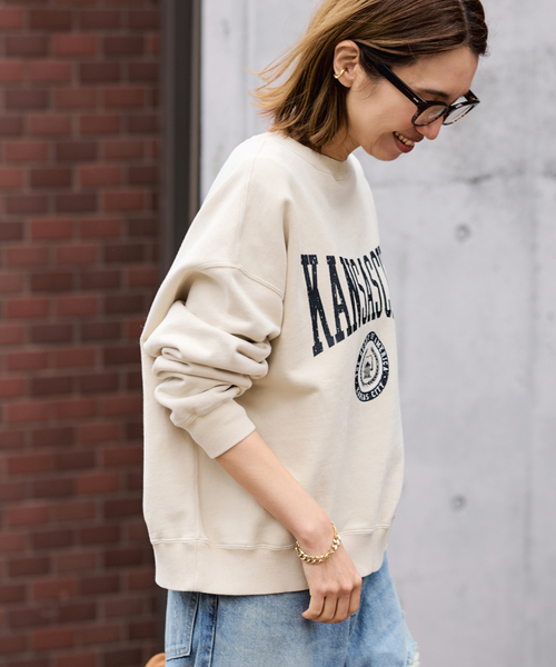 FRAMeWORK（フレームワーク） トレーナー スウェット PRINT スウェット