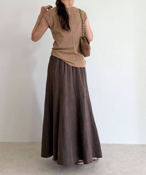 「fredy emue」 フレアスカート 38 ブラウン レディース_画像4