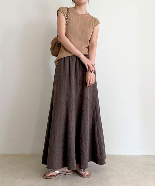 「fredy emue」 フレアスカート 38 ブラウン レディース_画像5