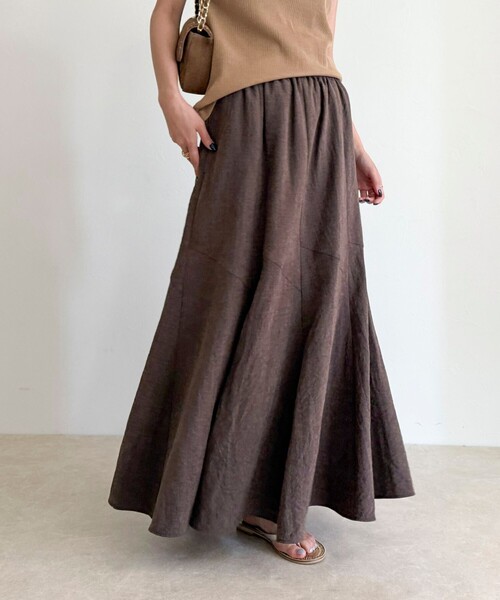 「fredy emue」 フレアスカート 38 ブラウン レディース_画像7