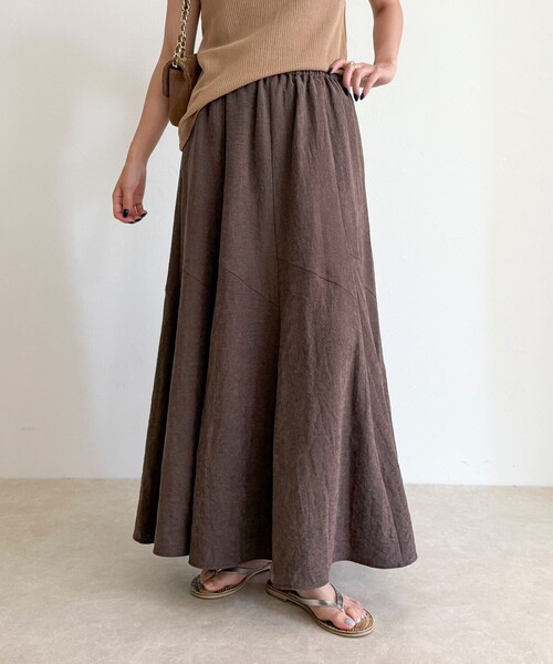 「fredy emue」 フレアスカート 38 ブラウン レディース_画像9