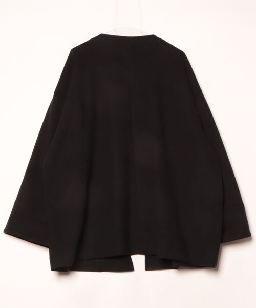 「MAISON BREEZE」 ノーカラーコート FREE ブラック レディース_画像2