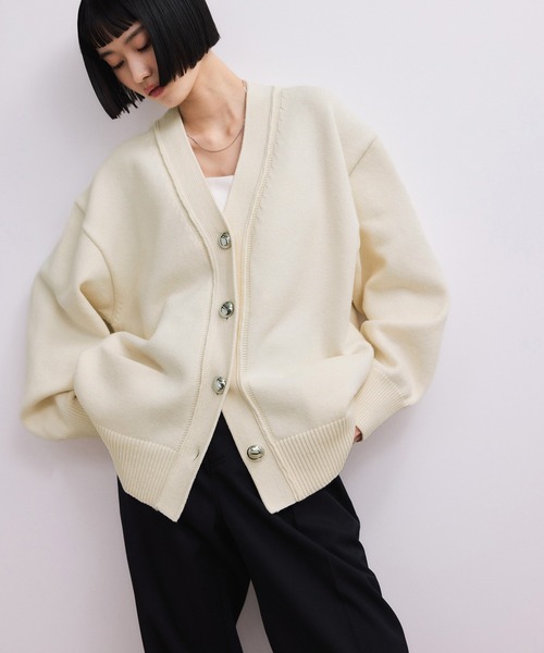 ADAM ET ROPE'（アダムエロペ） カーディガン 「WEB限定」メタルボタン