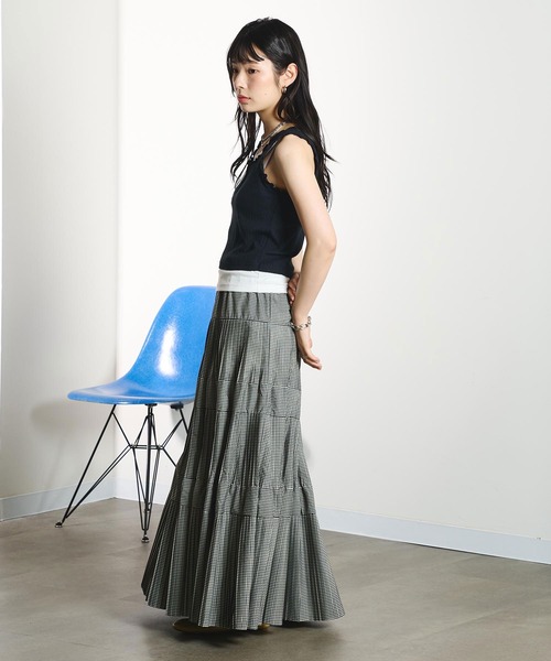 ROSE BUD（ローズバッド） ロング スカート TIERED SKIRT : ZOZOTOWN