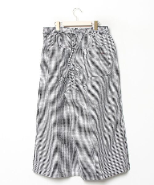 「Sunny clouds」 チェック柄パンツ 3L ブラック レディース_画像2
