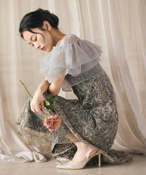 Kana ドレス ボリュームボレロ花柄ワンピースドレス 2点セット