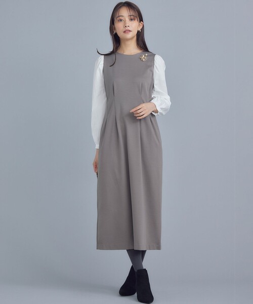 「組曲」 長袖ワンピース 6 ブルー レディース_画像5