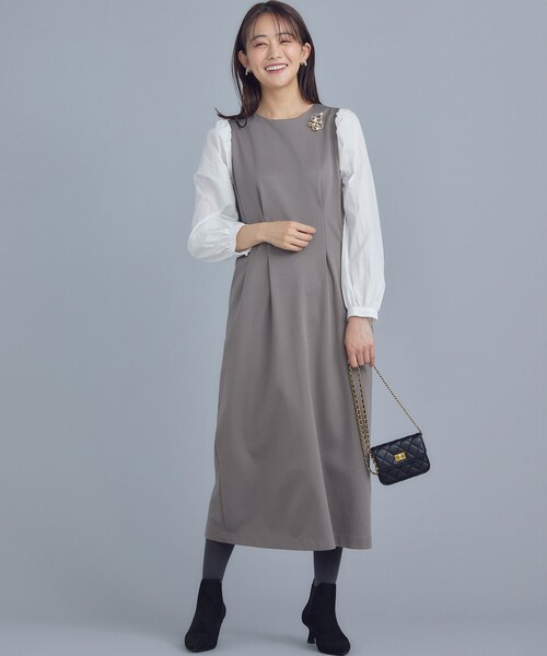 「組曲」 長袖ワンピース 6 ブルー レディース_画像7