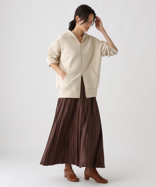 「Elura」 ジップアップパーカー MEDIUM ライトベージュ レディース_画像3