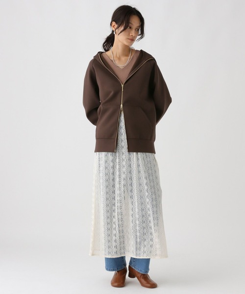 「Elura」 ジップアップパーカー MEDIUM ライトベージュ レディース_画像7