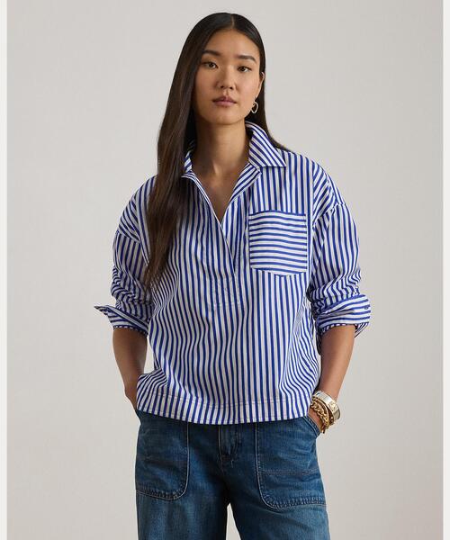 美品 現行 polo ralph lauren クロップドラガーシャツ S 現行タグ 美品 Polo Ralph Lauren クロップドラガーシャツ(M) - メルカリ