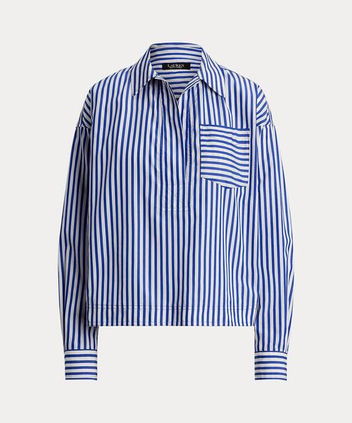 ポロラルフローレン☆サイズ6 コットンブロード ストライプ シャツ＊ブルー 青 POLO RALPH LAUREN - ポロラルフローレン☆サイズ6 コットンブロード
