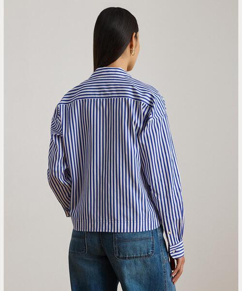 美品 現行 polo ralph lauren クロップドラガーシャツ S POLO RALPH LAUREN（ポロ ラルフ ローレン）の「Polo Sport ストライプ