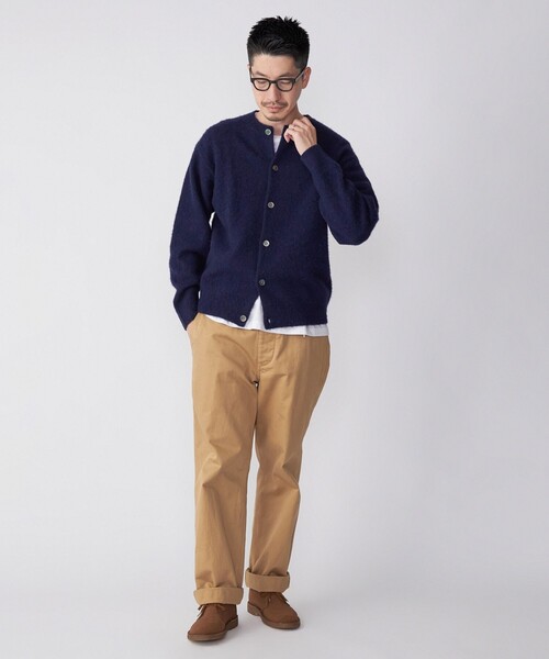 「SHIPS」 ニットカーディガン MEDIUM ネイビー メンズ_画像6