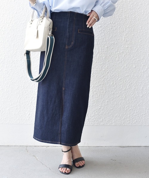 「SHIPS.me」 デニムスカート X-SMALL ブラック レディース_画像2