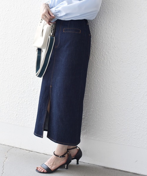 「SHIPS.me」 デニムスカート X-SMALL ブラック レディース_画像4