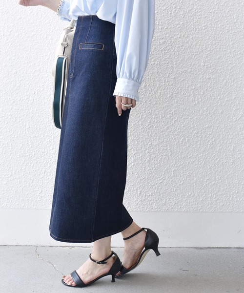 「SHIPS.me」 デニムスカート X-SMALL ブラック レディース_画像5