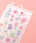 ステッカー ぷっくり可愛いちゅるちゅるスラぷくシールの詳細画像1