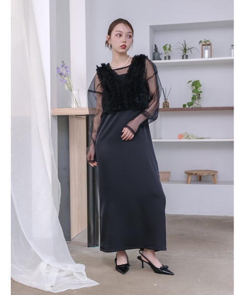 fifth（フィフス） ドレス 「3点SET」シアートップス×キャミワンピース