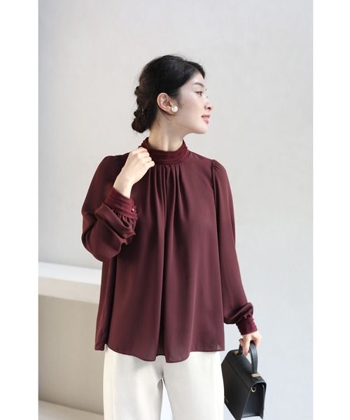 「CAWAII」 長袖ブラウス FREE ワインレッド レディース_画像5