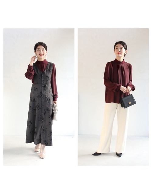 「CAWAII」 長袖ブラウス FREE ワインレッド レディース_画像6