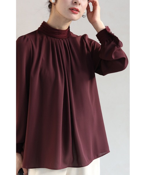 「CAWAII」 長袖ブラウス FREE ワインレッド レディース_画像7