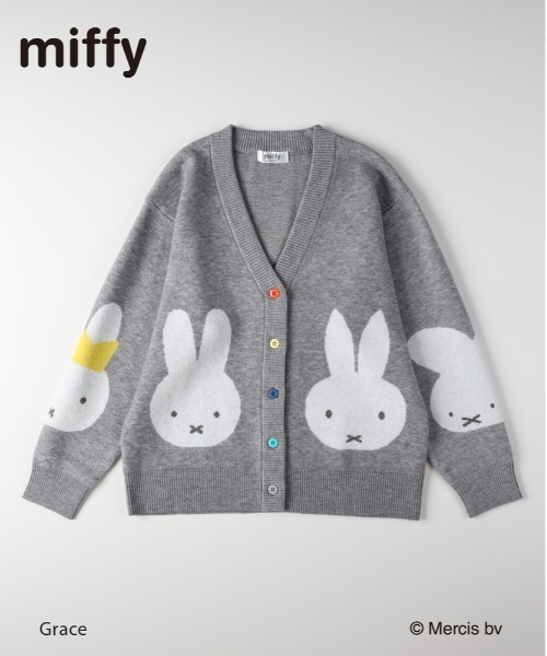 Right-on（ライトオン） カーディガン 「miffy」ミッフィー フェイス柄
