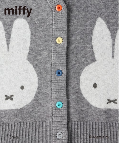 Right-on（ライトオン） カーディガン 「miffy」ミッフィー フェイス柄