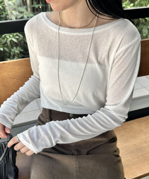 「mystic」 長袖カットソー FREE オフホワイト レディース_画像4