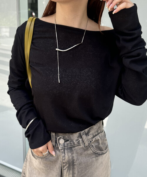 「mystic」 長袖カットソー FREE オフホワイト レディース_画像7