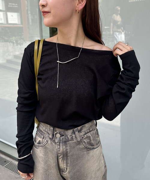 「mystic」 長袖カットソー FREE オフホワイト レディース_画像9