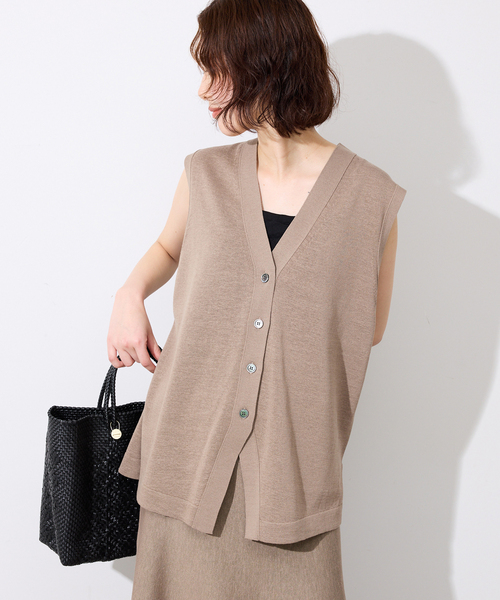 SLOBE IENA RITTO イエナ　ジレ　ニット　ベイクルーズフリル SLOBE IENA - SLOBE IENA スローブイエナ ベイクルーズ ニットジレ