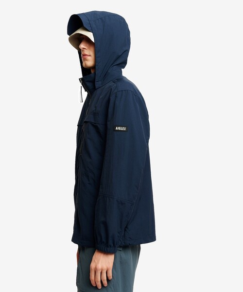 エーグル AIGLE 長袖 マウンテンパーカー M 青系 ブルー フード付き 切 AIGLE（エーグル） マウンテンパーカー ウインドブレーカー 透湿防水