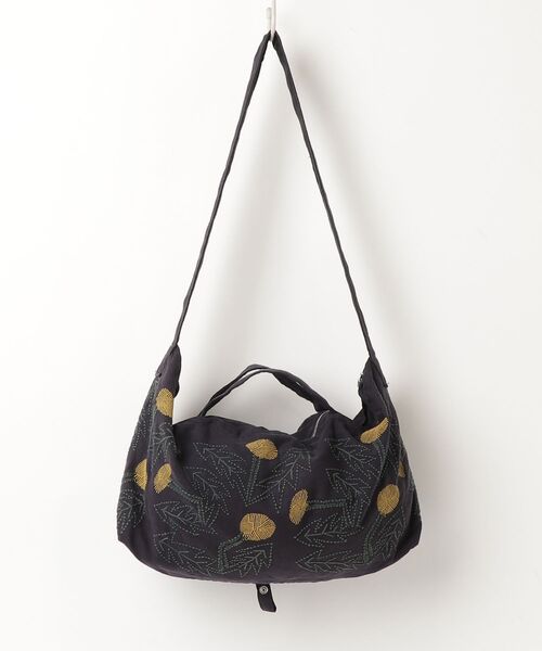 mina perhonen（ミナペルホネン） tanpopo 刺繍2WAYバッグ - ネイビー