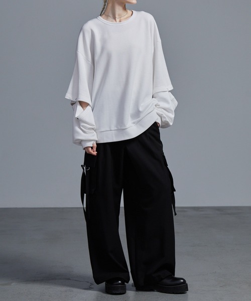 「Loose/ルース」 スウェットカットソー X-SMALL ブラック メンズ_画像7