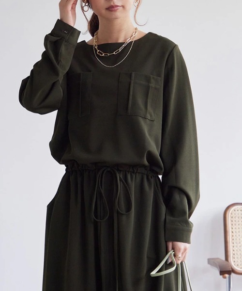 「and it_」 長袖ワンピース M-L ブラック レディース_画像6